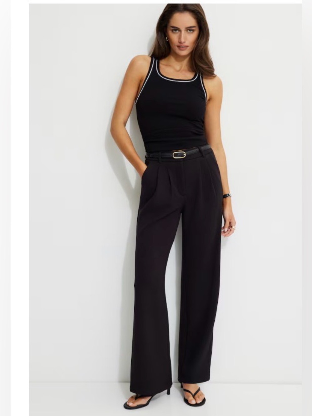 NWT | SP | Dynamite | Scuba Wide-Leg Trousers | Black